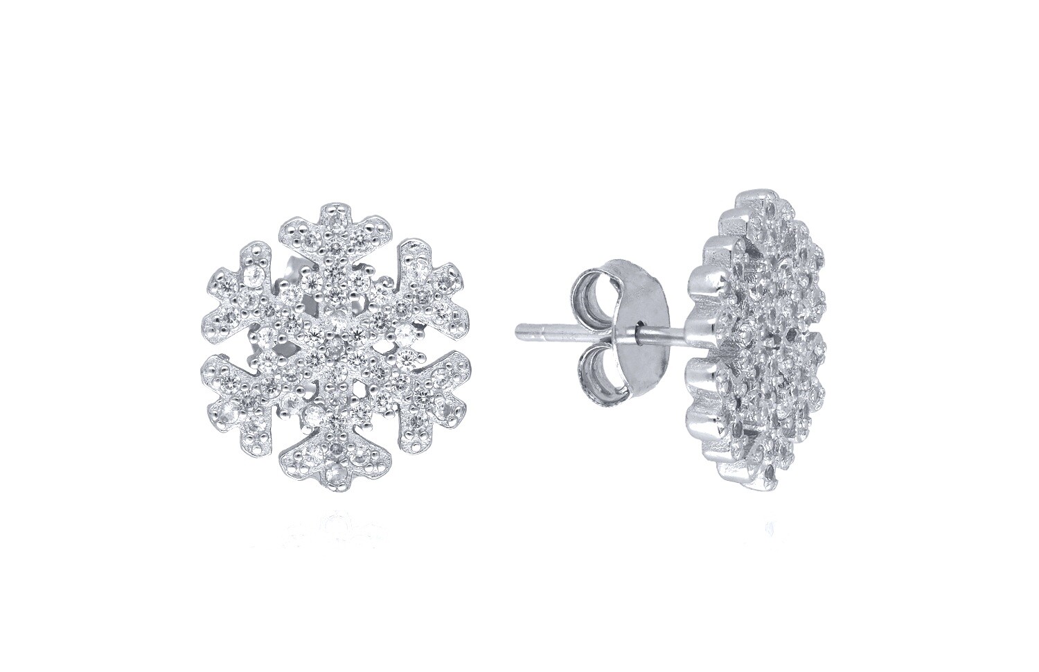 MOISS Krásne strieborné náušnice Vločky E0002567