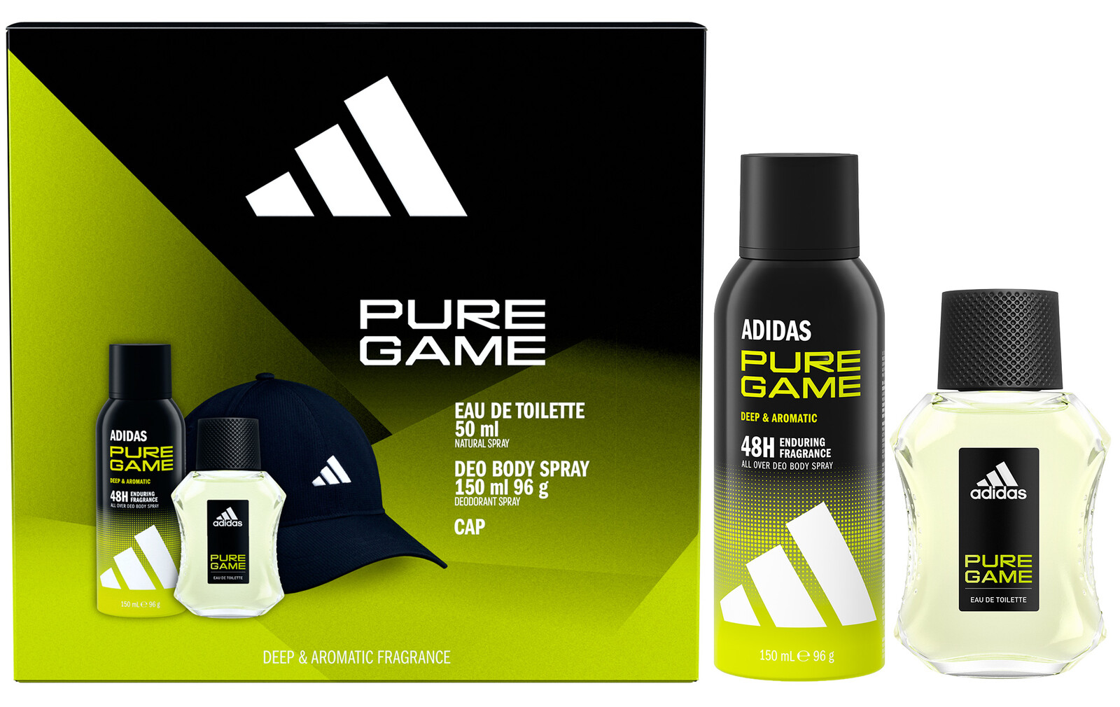 Adidas Pure Game - EDT 50 ml + dezodorant v spreji 150 ml + šiltovka