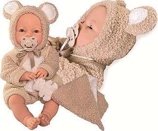 Antonio Juan 14364 Bimba – žmurkajúce bábätko so zvukmi a mäkkým látkovým telom – 37 cm