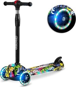 Ricokids Detská trojkolesová kolobežka Piko LED Graffiti žltá