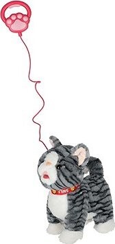 KIK KX3026 Interaktivní kočka na vodítku, šedá