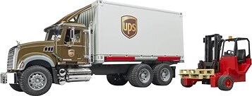Bruder Nákladné auto UPS Mack Granite s vysokozdvižným vozíkom