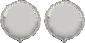 FLEXMETAL Balón fóliový – okrúhly, strieborný, 45 cm, 2 ks