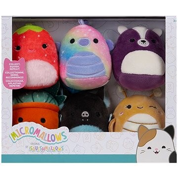 Squishmallows Micromallows 6Pack Kobylka, Koník, Skunk, Sukulent, Jahoda, Netopier