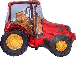 Balón fóliový 60 cm traktor – farma – červený