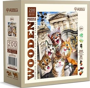 WOODEN CITY Drevené puzzle Mačiatka v Londýne 200 dielikov
