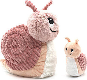 Les Déglingos Plyšový slimák, mama s bábätkom, ružový