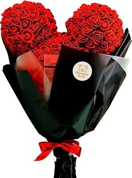 Medvídárek Kytica z ruží Mickey, svetlo červená