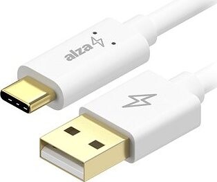 AlzaPower Core Charge USB-A to USB-C 2.0 1m biely