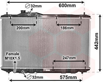 VAN WEZEL chladič, chladenie motora 25002296