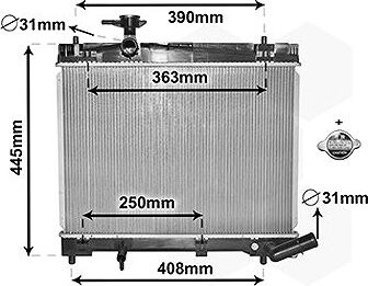 VAN WEZEL chladič, chladenie motora 53002663