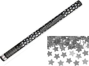 Párty konfety 80 cm – strieborné metalické hviezdičky – silvester