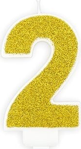 Sviečka narodeninová, 7 cm, číslica „2