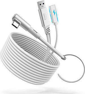 Kiwi Design 5M Link Cable with charing, white for Meta Quest/Pico