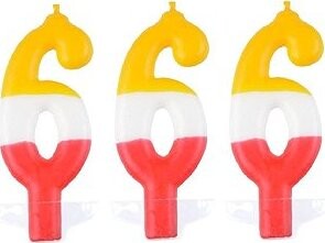 ARPEX Sviečka farebná číslo 6, 3 ks