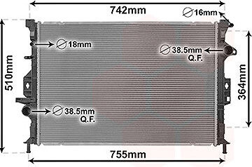 VAN WEZEL chladič, chladenie motora 18012709