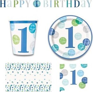 GODAN Detská narodeninová súprava 1. narodeniny chlapec, 10 osôb