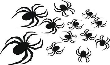 GUIRCA Halloween pavúky, čarodejnice, 12 ks