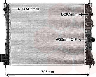 VAN WEZEL chladič, chladenie motora 37002665
