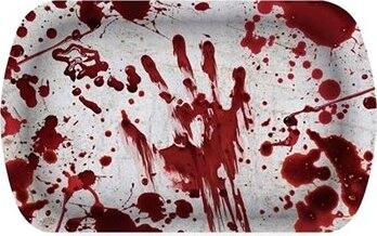 Halloween Plastová tácka s krvavými odtlačkami