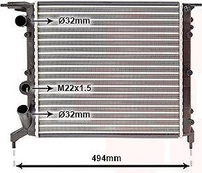 VAN WEZEL chladič, chladenie motora 43002042