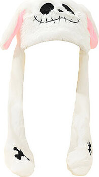 Excellent Plyšová čepice s pohyblivýma ušima - Bílá příšerka