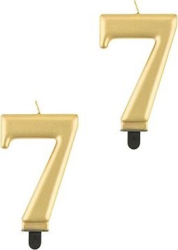 Godan Narodeninová sviečka na tortu – 7 – metalická zlatá – 8 cm – 2 ks