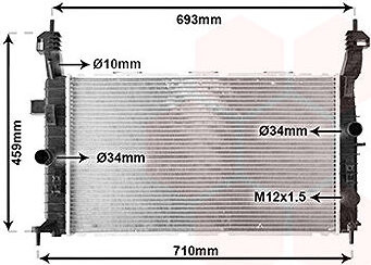 VAN WEZEL chladič, chladenie motora 37002431