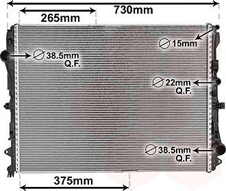VAN WEZEL chladič, chladenie motora 30002667