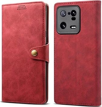 Lenuo Leather flipové puzdro na Xiaomi 13 Pro, červené