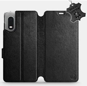 Flip puzdro na mobil Samsung Xcover PRO – Čierne – kožené – Black Leather