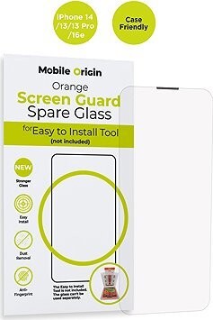 Mobile Origin Orange Screen Guard Spare Glass iPhone 16e/14/13 Pro/13