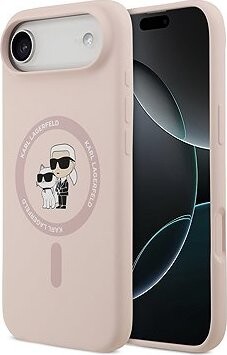 Karl Lagerfeld Liquid Silicone Karl and Choupette MagSafe Zadný Kryt pre iPhone Air Pink