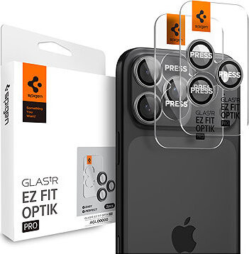 Spigen Glass tR EZ Fit Optik Pro 2 Pack Gray iPhone 17/16/15/14 Pro / 17/16/15/14 Pro Max