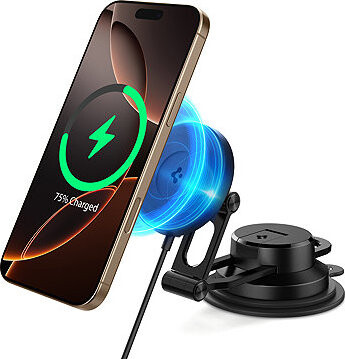 Spigen OneTap Pro 4 MagSafe Mount Charger Black Wireless Dashboard Windshield