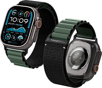 Spigen Fabric Band (hook) Apple Watch 49 mm/46 mm/45 mm/44 mm Black Green