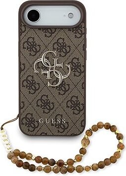 Guess PU 4G Metal Logo Strap Zadný Kryt pre iPhone Air Brown
