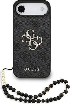 Guess PU 4G Metal Logo Strap Zadný Kryt pre iPhone Air Black
