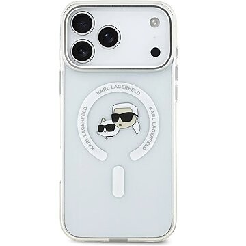Karl Lagerfeld IML K&CH Heads Metal Frame MagSafe Zadný Kryt pre iPhone 17 Pro Max Transparent