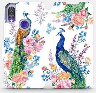 Flipové puzdro na mobil Xiaomi Redmi Note 7 – MX08S Pávy