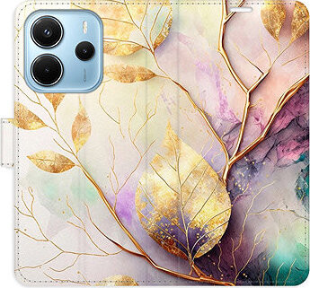 iSaprio Flip puzdro Gold Leaves 02 pre Xiaomi Redmi Note 14