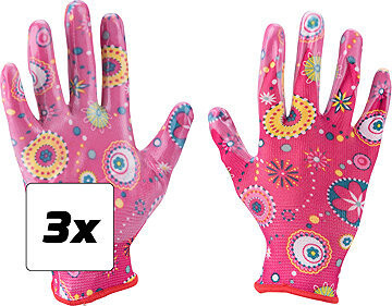 EXTOL LADY Rukavice záhradné polyesterové, polomáčané v nitrile, veľkosť 7