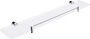 Nimco Polica do kúpeľne a sprchy 60 cm s ohrádkou – sklo kov Bormo BR-11091BX-60-26