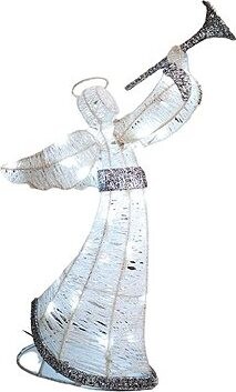 DECOLED Svetelný anjel 50 cm, ľadovo biely na batérie