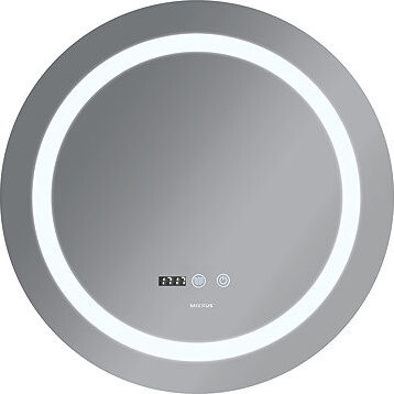MIXXUS Zrcadlo s LED osvětlením, protizamlžovací funkcí, regulací jasu a hodinkami, MC02-80 PLAIN