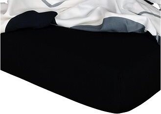 Dadka Džersej prestieradlo čierne 180 × 200 × 18 cm