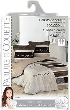 Douceur d'intérieur Bavlnené obliečky obojstranné 200 × 200 cm béžové