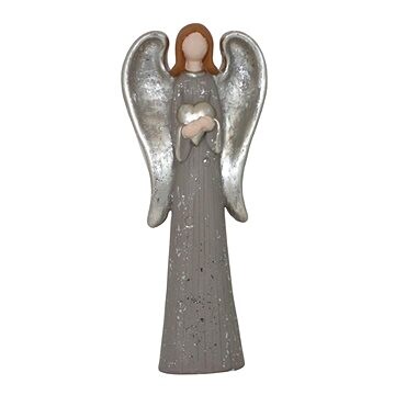 GOBA Vianočná dekorácia – keramický anjel, krémový 35 cm