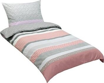 Bellatex Obliečky flanel 12/834 fialová geometria, 140 × 200, 70 × 90 cm