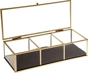 ATMOSPHERA Malá sklenená šperkovnica zlatá